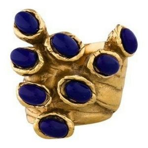 Yves Saint Laurent Blue Arty Dots cocktail ring